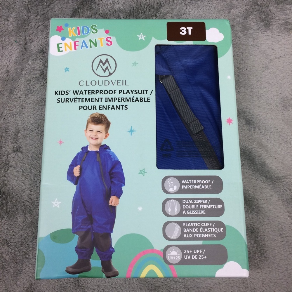 Cloudveil‎ Waterproof Coveralls Rain Suit Jacket Coat 3T Blue